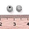 Round Brass Micro Pave Cubic Zirconia Beads ZIRC-N016-01P-4MM-3