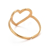 Ion Plating(IP) 304 Stainless Steel Open Heart Cuff Ring for Women RJEW-C025-22G-3
