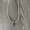 Rectangle 304 Stainless Steel Cubic Zirconia Snake Chain Pendant Necklaces FS-WGB1AC9-03-1