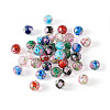 40Pcs 8 Colors Handmade Gold Sand Lampwork Beads Strands LAMP-YS0001-01-3