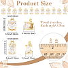 10Pcs 2 Styles Brass Micro Pave Clear Cubic Zirconia Charms KK-YW0004-36-2