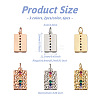  Jewelry 6Pcs 3 Colors Brass Micro Pave Colorful Cubic Zirconia Pendants KK-PJ0001-21-3