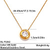 304 Stainless Steel Pave Clear Cubic Zirconia Geometric Pendant Necklaces for Women WGD0538-05-1