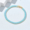 Synthetic Turquoise Tennis Bracelets KK-CBA964F-01G-05-2