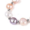 Adjustable Pearl and Brass Beaded Slider Bracelets BJEW-T022-15A-3