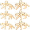 10Pcs Leopard Rack Plating Brass Charms KK-BBC0027-35-7