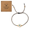 Brass Enamel White Evil Eye Link Braclets FV7122-6-1