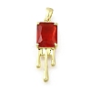 Brass Pave Cubic Zirconia Pendants KK-U072-33G-2