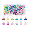 Kissitty 120Pcs 12 Colors Spray Painted Crackle Glass Pendants FIND-KS0001-28-22