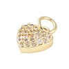 Rack Plating Brass Micro Pave Clear Cubic Zirconia Charms KK-Z060-07G-02-2