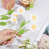 Crochet Polyester Yarn Daisy Flower Ornaments AJEW-WH0258-691-3