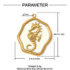 304 Stainless Steel with Floral White Enamel Pendants SA-OY003-27G-2