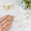 12Pcs 2 Styles Brass Chain Extender with Heart Charms and Lobster Clasps KK-BBC0021-77-3
