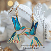 Alloy Enamel Bird Dangle Earrings for Women WGBA97F-01-4