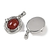 Natural Carnelian(Dyed & Heated) Oval Pendants KK-P283-42A-P-2