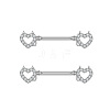 304 Stainless Steel Micro Pave Clear Cubic Zirconia Nipple Rings WGA4B87-06-1