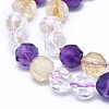 Natural Amethyst & Citrine & Quartz Crystal Beads Strands G-F715-005-3