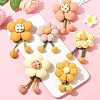 1 Sets 6Pcs 6 Styles Flower Fabric Brooches Mixed Colors ST-CJ0038-001-5