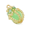 Luminous Handmade Glass Seed Beaded Teardrop Pendants PALLOY-MZ00962-03-3