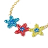 Triple Glass Seed Beads Star Link Bracelets BJEW-MZ00069-3