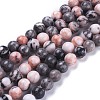 Natural Pink Zebra Jasper Beads Strands G-K410-04-8mm-1