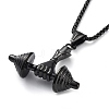 Vacuum Plating 304 Stainless Steel Dumbbell Pendant Necklaces NJEW-Z023-01EB-2