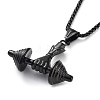 PVD Vacuum Plating 304 Stainless Steel Dumbbell Pendant Necklaces NJEW-Z023-01EB-2