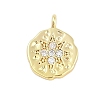 Rack Plating Brass with Cubic Zirconia Pendants KK-Q018-02G-1