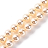 UV Plating Pearlized Glass Pearl Beads Strands GLAA-F128-01A-T8-1