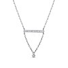 TINYSAND Triangle Design 925 Sterling Silver Cubic Zirconia Pendant Necklaces TS-N324-S-1