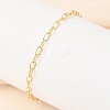 Brass Paperclip Chain Bracelets for Women BJEW-F531-02G-1