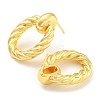 Rack Plating Brass Oval Stud Earrings EJEW-A028-46G-2