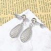 304 Stainless Steel Teardrop Dangle Stud Earrings for Women EJEW-A119-16P-2