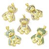 Brass with Cubic Zirconia Pendants KK-K340-01G-1