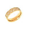 304 Stainless Steel with Clear Cubic Zirconia Finger Rings FS-WG2FC1C-10-2