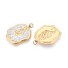 304 Stainless Steel and Polymer Clay Crystal Rhinestone Pendants STAS-T069-60E-2