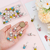 6 Sets Angel Polymer Clay & Glass Rhinestone Bead Pendant Locking Stitch Markers HJEW-SC0001-72-3