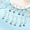 Shell Pearl & Abalone Shell/Paua Shell Beads Dangle Earrings EJEW-JE07314-1