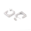 Non-Tarnish 304 Stainless Steel Rectangle Stud Earrings EJEW-P198-03P-2