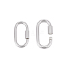 2Pcs 2 Styles 925 Sterling Silver Locking Carabiner Clasps STER-PH0003-92-6