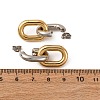 304 Stainless Steel Two Tone Oval Dangle Stud Earrings EJEW-L304-04GP-5