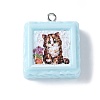 Opaque Resin Pendants X-RESI-Z033-02P-A-1