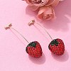 Zinc Alloy Rhinestone Stud Earrings EJEW-E314-01G-2