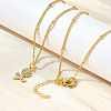 Brass Micro Pave Clear Cubic Zirconia Flower Pendant Necklaces for Women NJEW-A039-01B-G-2