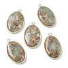 Dyed Synthetic Imperial Jasper Pendants G-D337-03A-G-1