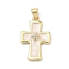 Brass Micro Pave Cubic Zirconia Pendants KK-P345-57G-1