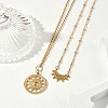 304 Stainless Steel Stackable Double Layer Pendant Necklaces for Women NJEW-S435-02G-E-3