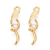 Brass Micro Pave Clear Cubic Zirconia Pendants KK-T078-01G-07-1
