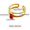 304 Stainless Steel & Cubic Zirconia Cuff Open Rings WGFA3FC-04-1