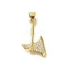 Rack Plating Brass Micro Pave Cubic Zirconia Pendants KK-Z086-66G-01-1